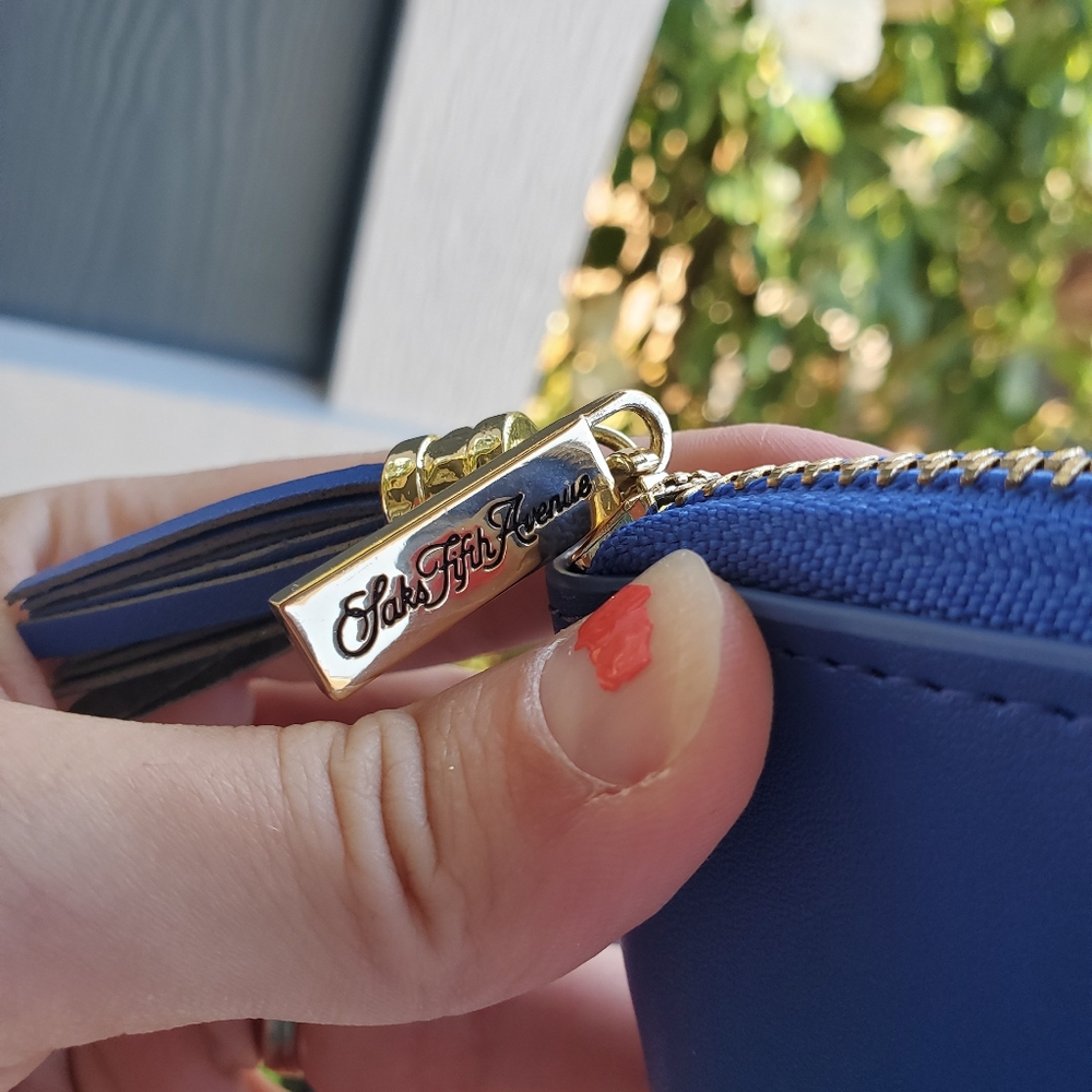 Saks Blue Clutch Wallet